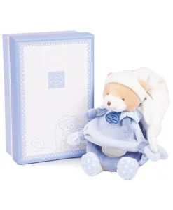 Peluche hochet ours Petit chou - Bleu - 19 cm
