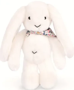 Peluche lapin Blanc 35 cm - Lapin Fleurette