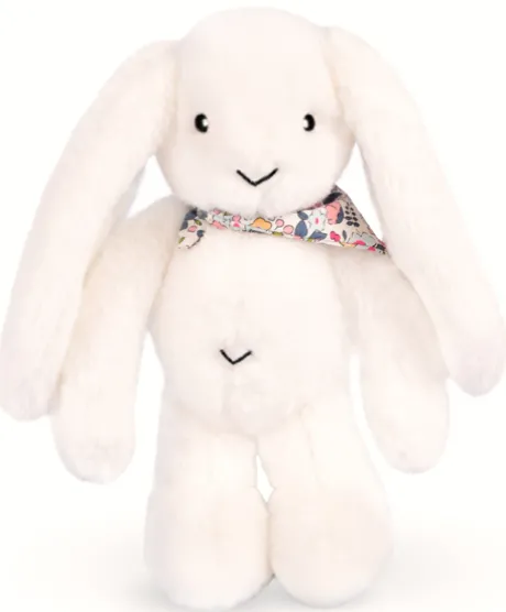 Peluche lapin Blanc 35 cm - Lapin Fleurette
