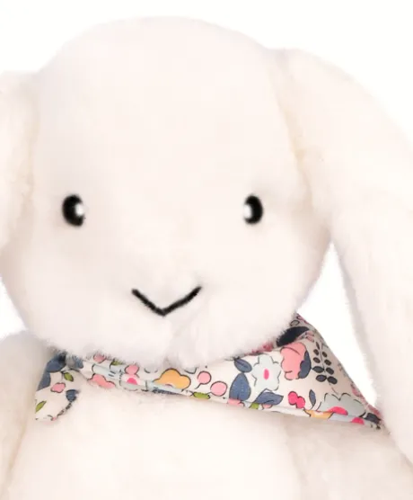 Peluche lapin Blanc 35 cm - Lapin Fleurette