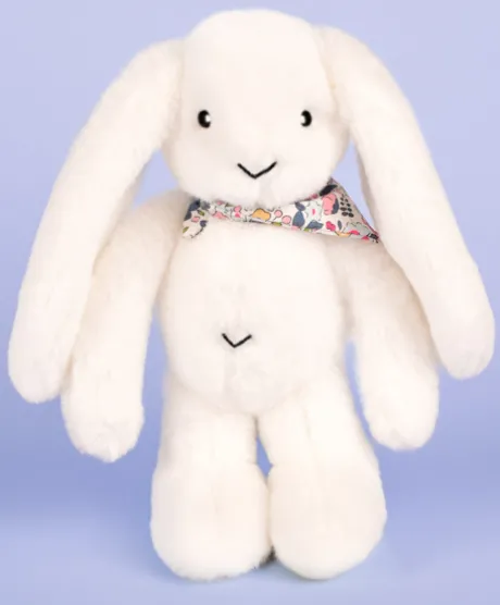 Peluche lapin Blanc 35 cm - Lapin Fleurette