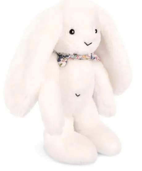 Peluche lapin Blanc 35 cm - Lapin Fleurette