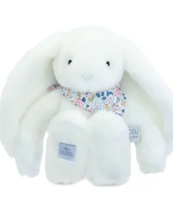 Peluche lapin Blanc 35 cm - Lapin Fleurette
