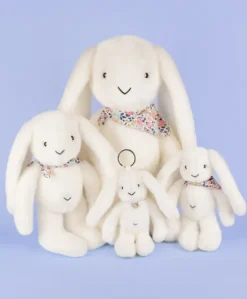 Peluche lapin blanc 25 cm - Lapin Fleurette