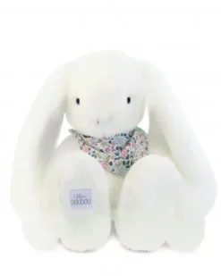 Peluche lapin Blanc XXL - Lapin Fleurette 50 cm