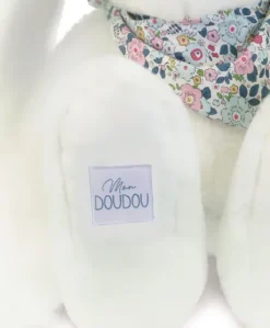 Peluche lapin Blanc XXL - Lapin Fleurette 50 cm