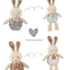 Peluche lapin pop-up - Vert amande et corail