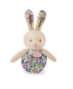 Peluche lapin pop-up - Vert amande et corail