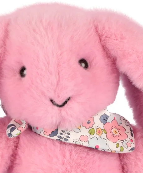 Peluche lapin rose 25 cm - Lapin Fleurette