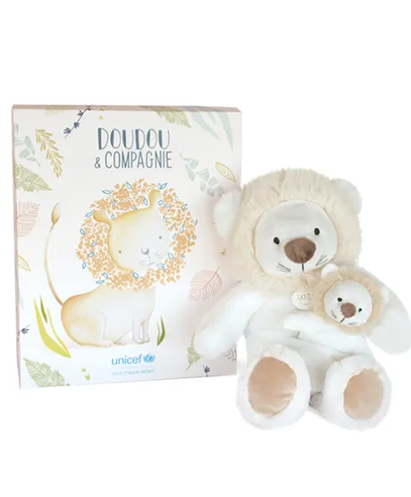 Peluche lion avec Bébé - 25 cm - Unicef