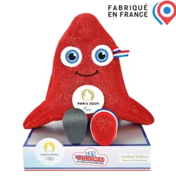 Peluche mascotte Jeux Paralympiques Paris 2024 fabriquée en France - Edition limitée version maille lurex- 29 cm