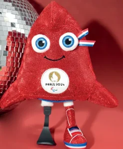 Peluche mascotte Jeux Paralympiques Paris 2024 fabriquée en France - Edition limitée version maille lurex- 29 cm