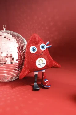 Peluche mascotte Jeux Paralympiques Paris 2024 fabriquée en France - Edition limitée version maille lurex- 29 cm