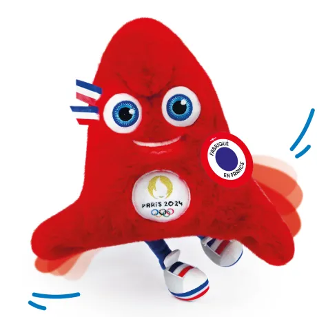 Peluche Mascotte Officielle Jeux Olympiques Paris 2024 - Fabriquée en France - 30 cm