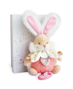 Peluche musicale lapin de sucre Rose - 20 cm