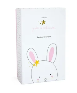 Peluche musicale lapin étoile rose - 14 cm