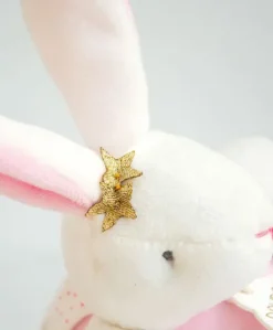 Peluche musicale lapin étoile rose - 14 cm