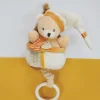 Peluche musicale ours beige et miel - 20 cm