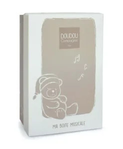 Peluche musicale ours beige et miel - 20 cm