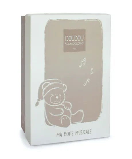 Peluche musicale ours beige et miel - 20 cm