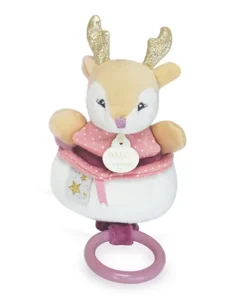 Peluche musicale renne beige - 20 cm