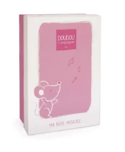 Peluche musicale Souris rose - 20 cm
