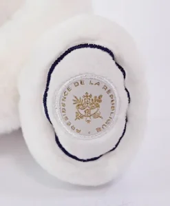 Peluche ours blanc fabriqué en France - L'Ours Élysée - 30 cm