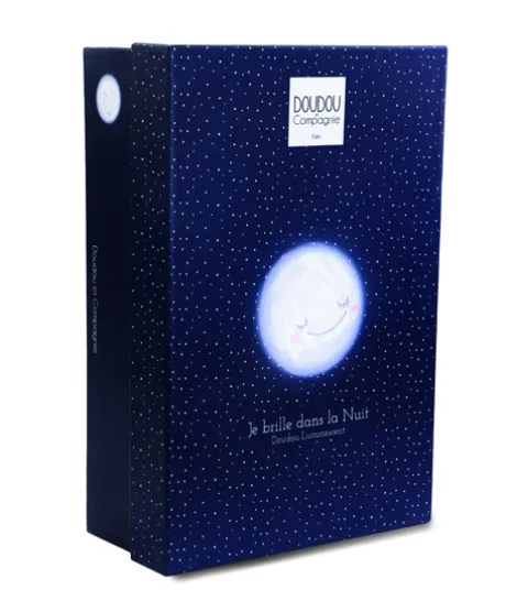 Peluche ours luminescent avec mouchoir - 28 cm - Clair de Lune