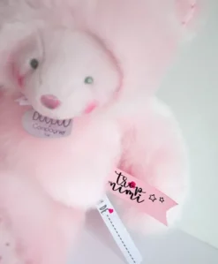 Peluche Ours Rose avec Mouchoir - Trop Mimi