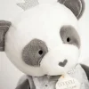 Peluche Panda gris avec doudou- Attrape-rêves - 28 cm
