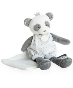 Peluche Panda gris avec doudou- Attrape-rêves - 28 cm