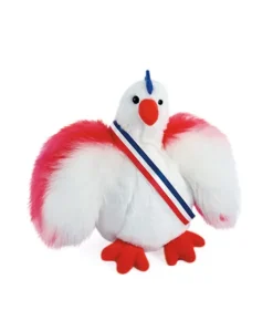 Peluche poule blanche - 20 cm - Fabriquée en France