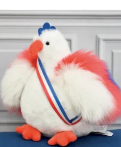 Peluche poule blanche - 20 cm - Fabriquée en France