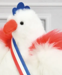 Peluche poule blanche - 20 cm - Fabriquée en France