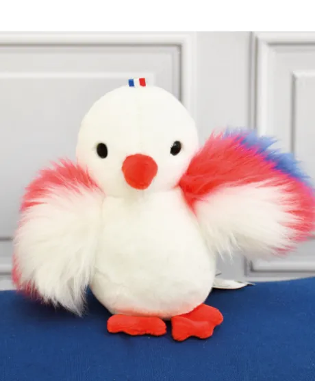 Peluche poussin blanc - 15 cm - Fabriqué en France