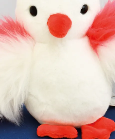 Peluche poussin blanc - 15 cm - Fabriqué en France