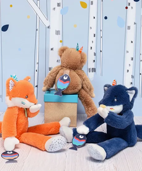 Peluche Renard roux Tiwipi - 30 cm