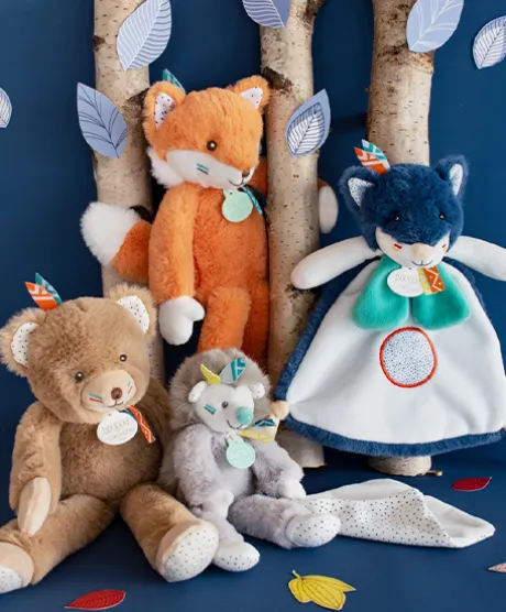 Peluche Renard roux Tiwipi - 30 cm