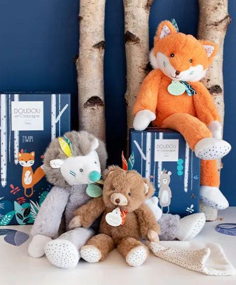 Peluche Renard roux Tiwipi - 30 cm