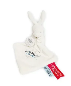 Petite peluche lapin avec Doudou mouchoir - 15 cm