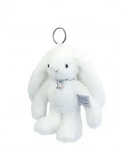 Porte clé en peluche Lapin Blanc- 18 cm - Lapin Fleurette