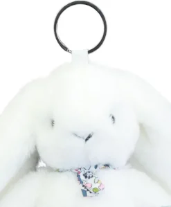 Porte clé en peluche Lapin Blanc- 18 cm - Lapin Fleurette