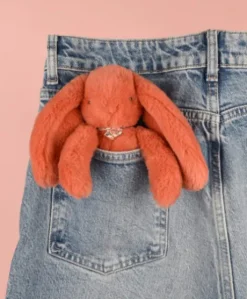 Porte clé en peluche Lapin Orange - 18 cm - Lapin Fleurette