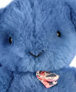 Porte clé en peluche Lapin Bleu- 18 cm - Lapin Fleurette
