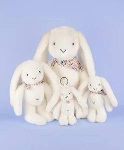 Porte clé en peluche Lapin Blanc- 18 cm - Lapin Fleurette