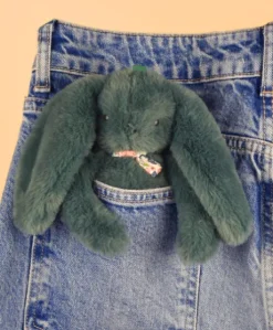 Porte clé en peluche Lapin Vert - 18 cm - Lapin Fleurette