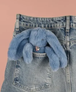 Porte clé en peluche Lapin Bleu- 18 cm - Lapin Fleurette