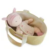 Poupon - Poupée chiffon avec couffin rose et blanc - 28 cm