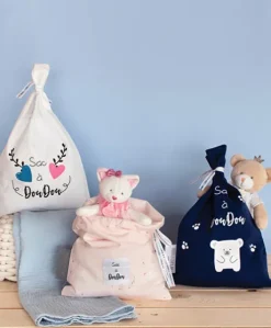Sac à Doudou en coton à motifs - Modèle aléatoire