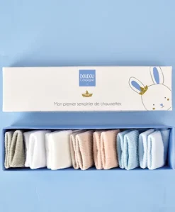 Semainier de chaussettes bébé - Cadeau naissance bébé garçon - 0/6 mois